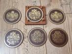 Onderzetters met houder 6 stuks, Huis en Inrichting, Ophalen of Verzenden, Zo goed als nieuw, Glas of Kopje