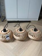 Houten Hanglamp - 3 Lampen, Ophalen of Verzenden, Zo goed als nieuw, Hout, Minder dan 50 cm