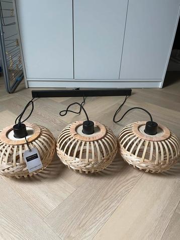 Houten Hanglamp - 3 Lampen beschikbaar voor biedingen