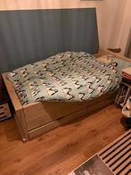 Peuterbed en bureau, steigerhout, Kinderen en Baby's, Kinderkamer | Bedden, Ophalen, Gebruikt, 140 tot 160 cm, 70 tot 85 cm