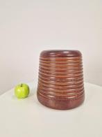 Vintage aardewerk geribbelde cilinder bloempot vaas pot '60, N, Rond, Binnen, Ophalen of Verzenden
