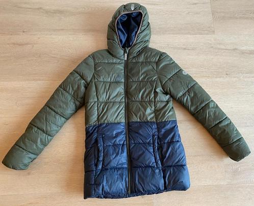 HEMA Winterjas Blauw Groen - Maat 146-152, Kinderen en Baby's, Kinderkleding | Maat 146, Zo goed als nieuw, Jongen, Jas, Ophalen of Verzenden