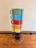 PT, Rainbow Koffie Cappucino Kopjes Stapelbaar met Rekje, -, -, Ophalen of Verzenden, Overige stijlen