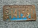 Kentekenplaat licenseplate Kansas 64 USA, Verzenden, Gebruikt, Auto's
