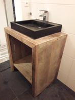 Steigerhouten badkamermeubel wastafel small. NIEUW, Nieuw, Minder dan 100 cm, Wastafelkast, 25 tot 50 cm
