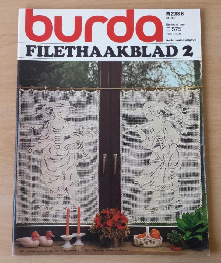 Haken – Burda Filethaakblad 2 – 1981, Hobby en Vrije tijd, Breien en Haken, Gebruikt, Haken, Patroon of Boek, Ophalen of Verzenden
