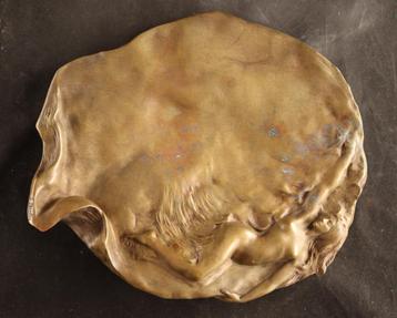 Bronzen Art Nouveau schaal met naakt  beschikbaar voor biedingen