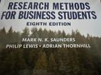 Research methods for business students + reader, Boeken, Ophalen of Verzenden, Zo goed als nieuw, Overige niveaus, Engels