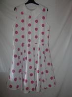 Leuke wit/roze ROCK & ROLL/ROCKABILLY jurk, Ophalen, Carnaval, Maat 42/44 (L), Kleding