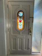 Voordeur hardhout 200x80, Ophalen, Gebruikt, 200 tot 215 cm, Glas