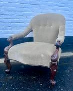 antieke mahonie gestoffeerde fauteuil