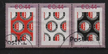 ‹(•¿•)› nl j0847 strook feyenoord, Postzegels en Munten, Postzegels | Nederland, Ophalen of Verzenden, Na 1940, Gestempeld