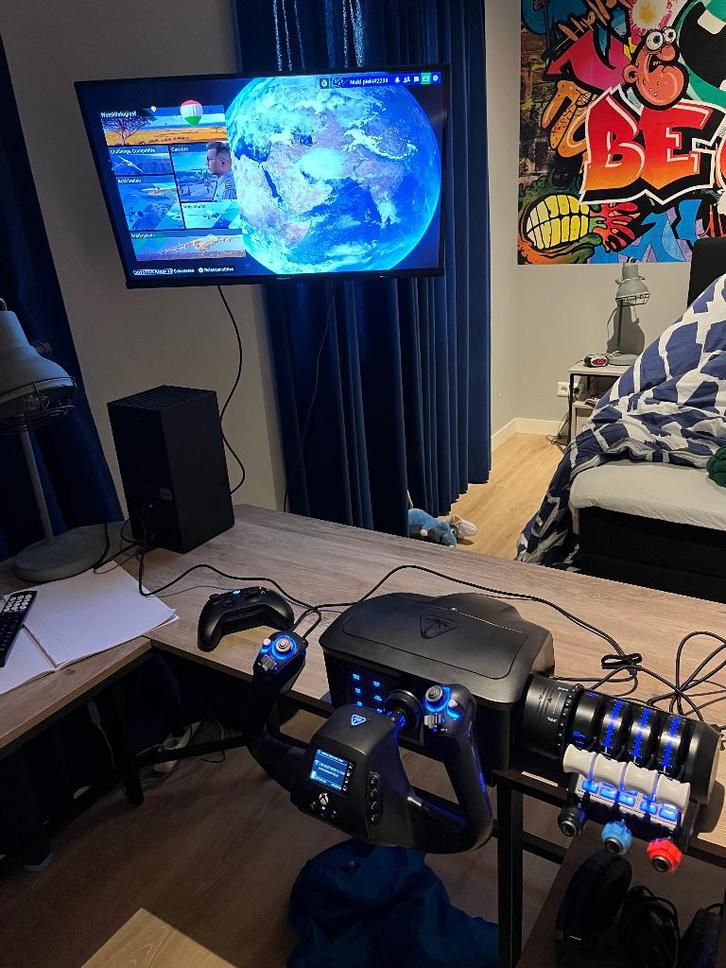 X-box vliegtuig stuur, Spelcomputers en Games, Games | Xbox Series X en S, Zo goed als nieuw, Ophalen of Verzenden