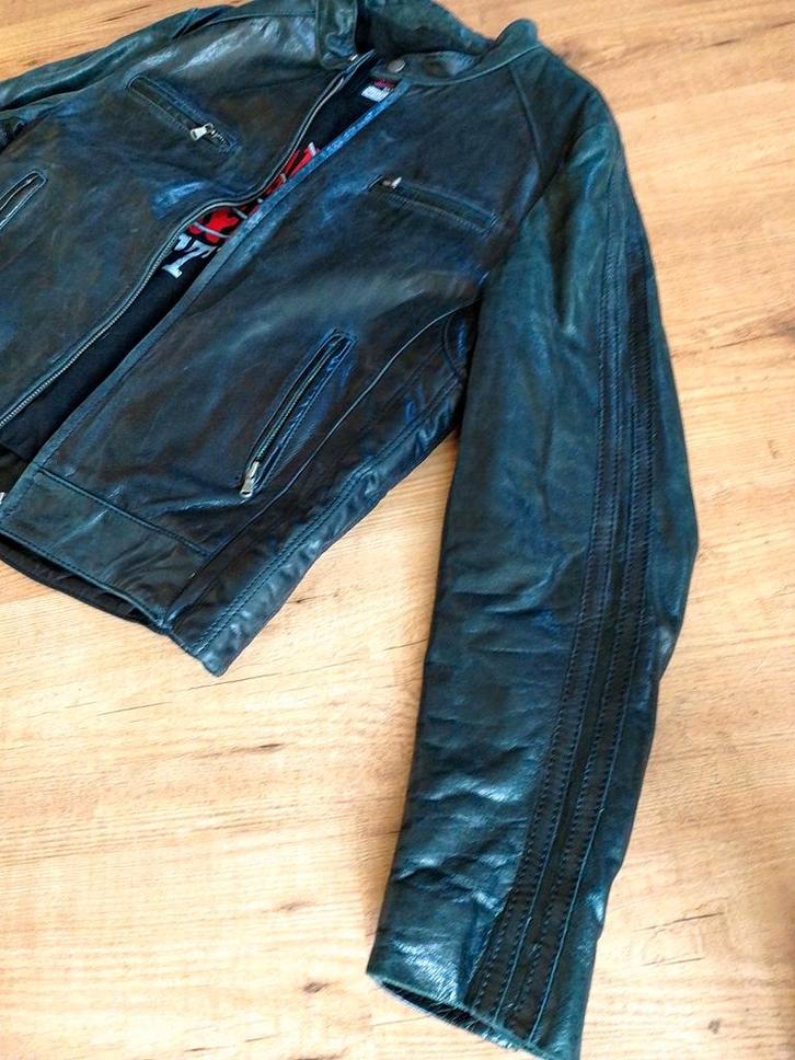 Fraai vintage klassiek leren biker jack!, Kleding | Heren, Jassen | Zomer, Zo goed als nieuw, Maat 56/58 (XL), Zwart, Ophalen of Verzenden