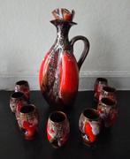 Likeur set van Vallauris kan en 8 shot glaasjes jaren 60, Antiek en Kunst, Antiek | Servies compleet, Ophalen of Verzenden