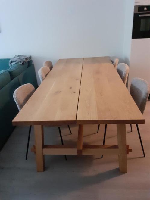 Robuuste grote stoere eettafel Mockelby van IKEA, Huis en Inrichting, Tafels | Eettafels, Zo goed als nieuw, 100 tot 150 cm, 200 cm of meer