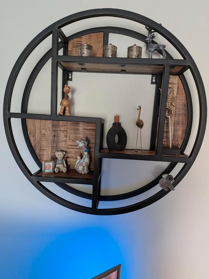 Wandrek Mahoniehout Metaal - 75 cm, Huis en Inrichting, Woonaccessoires | Wanddecoraties, Gebruikt, Ophalen of Verzenden