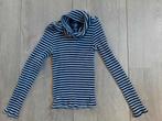 We Fashion shirt longsleeve met col blauw wit gestreept 122, Gebruikt, Meisje, Ophalen of Verzenden, Shirt of Longsleeve