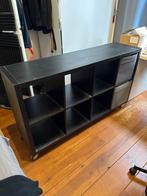 IKEA KALLAX kast op wielen - Zwart, Ophalen, Met plank(en), Kunststof, Gebruikt