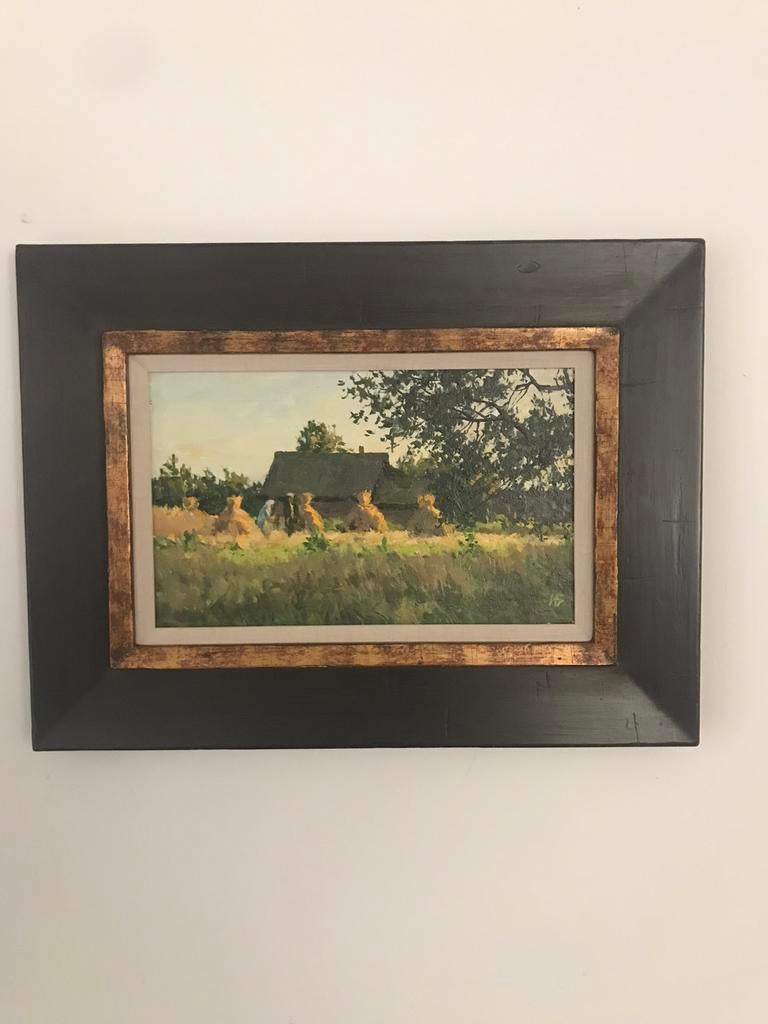 Igor Barchatkov, boerderij met graanschoven., Ophalen of Verzenden