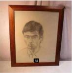 Mooi Oude Tekening 'Droevige Man' - Catherina, Antiek en Kunst, Ophalen of Verzenden