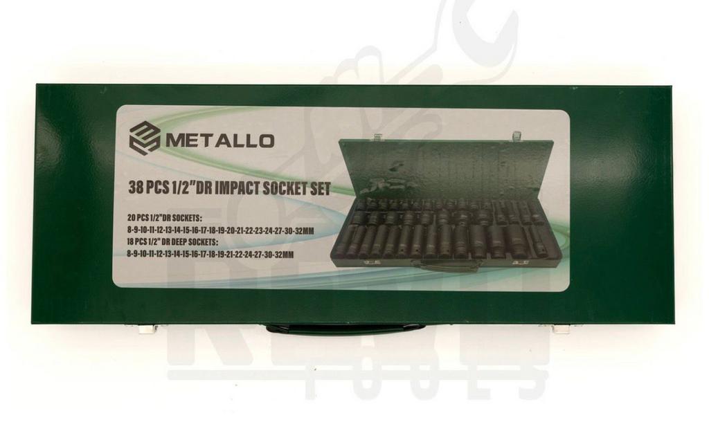 Metallo 38-delige 1/2” Krachtdoppenset NIEUW, Doe-het-zelf en Verbouw, Gereedschap | Handgereedschap, Ophalen of Verzenden, Nieuw