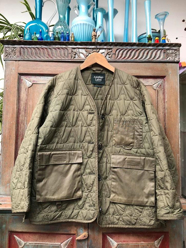 Another Label dames jas Drew mt. L, mosgroen met logoprint, Kleding | Dames, Overige Dameskleding, Zo goed als nieuw, Ophalen of Verzenden