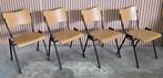 15 x Vepa Kiri Schoolstoelen vintage hout metaal stoelen, Zwart, Ophalen of Verzenden, Zo goed als nieuw, Vijf, Zes of meer stoelen