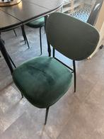 4 groene velvet stoelen, Huis en Inrichting, Stoelen, Ophalen, Zo goed als nieuw, Overige kleuren, Vier