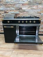 Luxe Lacanche Fornuis 4pits met Friteuse zwart messing 110cm, 60 cm of meer, Zo goed als nieuw, Energieklasse A of zuiniger, Gas