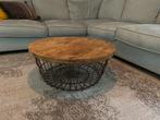 Draadmand salontafel mangohout, Huis en Inrichting, Tafels | Salontafels, Ophalen, 50 tot 100 cm, Rond, 50 tot 100 cm