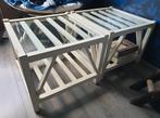 2 salontafels met glasplaat, 60x60 ca 50h, Ophalen, Gebruikt, 50 tot 100 cm, Vierkant