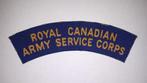 Canadese WO2 Shouldertitle Royal Candian Army Service corps, Embleem of Badge, Overige gebieden, Ophalen of Verzenden, Landmacht
