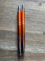 Mooie oranje metalen pennenset, Verzamelen, Pennenverzamelingen, Ophalen of Verzenden, Nieuw, Balpen, Overige merken