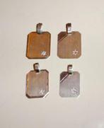 Naamplaatjes Graveerhangers zilver graveerplaatjes, Overige voorstellingen, Ophalen of Verzenden, Zo goed als nieuw, Zilver
