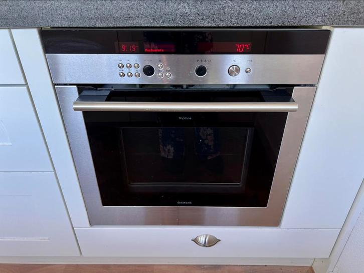 Siemens inbouw combi oven 55 L. met uitschuifrail, Witgoed en Apparatuur, Ovens, Gebruikt, Inbouw, Oven met grill, 45 tot 60 cm