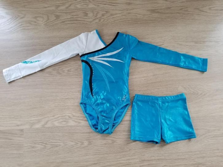 Prachtig turnpak Merk Turnstar, lange mouw, maat 140 + broek, Sport en Fitness, Turnen, Zo goed als nieuw, Turnpak(je), Kindermaat 122 t/m 140
