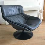 Artifort F 518 520 522 design fauteuil grafietgrijs leer, Huis en Inrichting, Fauteuils, Gebruikt, Leer, Ophalen