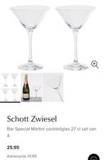 Schott Zwiezel martini glazen 4 stuks, Ophalen of Verzenden, Zo goed als nieuw, Overige typen