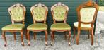 4 barok eetkamer stoelen, Huis en Inrichting, Stoelen, Ophalen, Zo goed als nieuw, Bruin, Stof