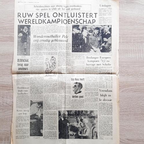 Karikatuur Wondervoetballer Pelé door Dik Bruynesteyn WK1962, Verzamelen, Sportartikelen en Voetbal, Zo goed als nieuw, Overige typen