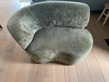 WOOOD fauteuil Stone links structuur velvet warmgroen nieuw! beschikbaar voor biedingen