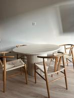 Travertin eettafel te koop, Ophalen, Zo goed als nieuw, Rond, 100 tot 150 cm