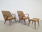 Set fauteuil teak ´60 scandinavisch mid century refurbished, Huis en Inrichting, Fauteuils, Ophalen, Hout, N, Vintage