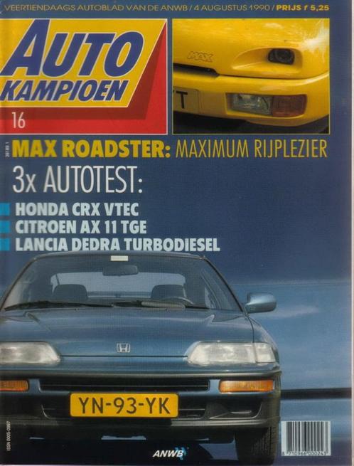 Autokampioen 16 1990 : Honda Civic CRX - Max Roadster - Golf, Boeken, Auto's | Folders en Tijdschriften, Gelezen, Algemeen, Ophalen of Verzenden