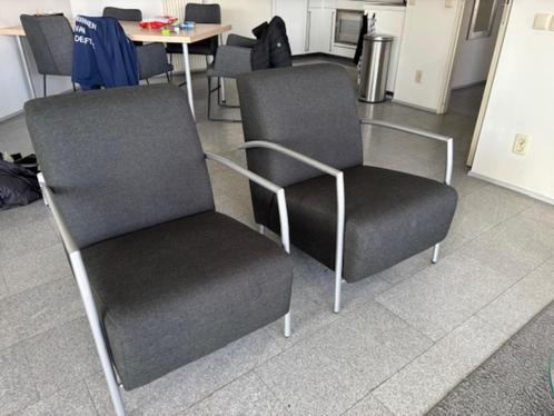 2x Montel fauiteils grijs/antreciet. In zeer goede staat!, Huis en Inrichting, Stoelen, Zo goed als nieuw, Twee, Metaal, Stof