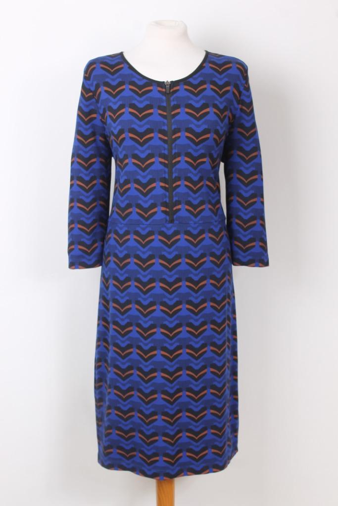 Set van Juffrouw Jansen maat 42/44 (XXL), Kleding | Dames, Jurken, Zo goed als nieuw, Maat 42/44 (L), Blauw, Knielengte, Verzenden