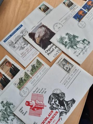 USA, First Day Covers, 11 enveloppen, samen € 10,= beschikbaar voor biedingen