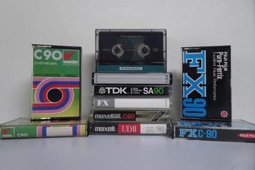 10 lege cassettebandjes, TDK, Sony, Maxell, Fuji en meer ... beschikbaar voor biedingen