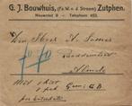 Zutphen - Envelop/ factuur- G.J. Bouwhuis - Zutphen- 1924, Gebruikt, Verzenden